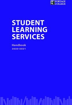 STUDENT LEARNING SERVICES - Handbook 2020-2021 - Portage College