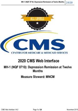 2020 CMS Web Interface - MH-1 (NQF 0710): Depression Remission at Twelve Months Measure Steward: MNCM - CMS QPP