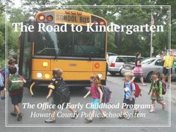 The Road to Kindergarten - The Office of Early Childhood Programs Howard County Public School System - HCPSS