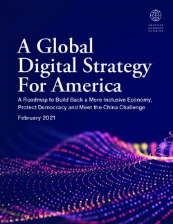 A Global Digital Strategy For America - A Roadmap to Build Back a More Inclusive Economy, Protect Democracy and Meet the China Challenge February 2021