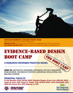 EVIDENCE-BASED DESIGN BOOT CAMP - A RESEARCH INFORMED PRACTICE MODEL
