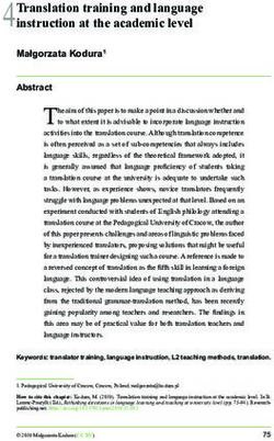 4Translation training and language - instruction at the academic level - ERIC