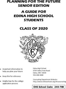 PLANNING FOR THE FUTURE SENIOR EDITION A GUIDE FOR EDINA HIGH SCHOOL STUDENTS CLASS OF 2020