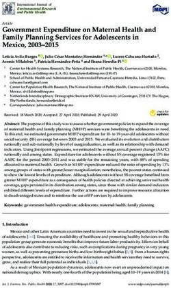 Government Expenditure on Maternal Health and Family Planning Services for Adolescents in Mexico, 2003-2015 - MDPI