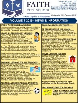 VOLUME 1 2019 - NEWS & INFORMATION - Faith City School