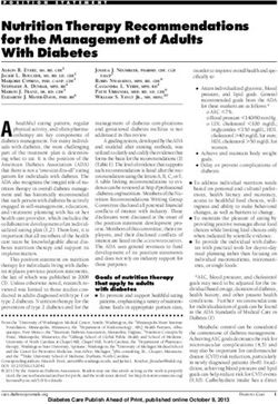Nutrition Therapy Recommendations for the Management of Adults With Diabetes