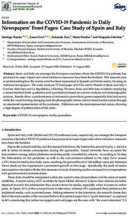 Information on the COVID-19 Pandemic in Daily Newspapers' Front Pages: Case Study of Spain and Italy - MDPI