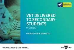 VET DELIVERED TO SECONDARY STUDENTS - (VETDSS) COURSE GUIDE 2021/2022