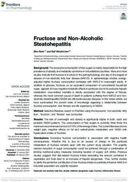 Fructose And Non Alcoholic Steatohepatitis Frontiers