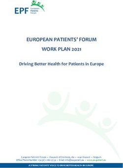 EUROPEAN PATIENTS' FORUM WORK PLAN 2021 - Driving Better Health for Patients in Europe