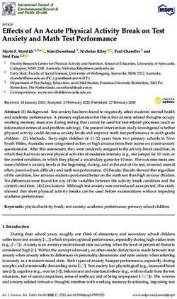 Effects of An Acute Physical Activity Break on Test Anxiety and Math Test Performance