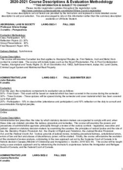 2020-2021 Course Descriptions & Evaluation Methodology