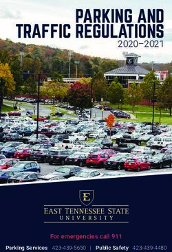 PARKING AND TRAFFIC REGULATIONS 2020-2021 - For emergencies call 911 - East Tennessee State University
