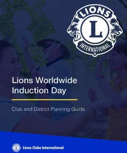 Lions Worldwide Induction Day - Club and District Planning Guide Lions Worldwide Induction Day