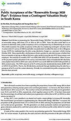 Public Acceptance Of The Renewable Energy Plan Evidence From A