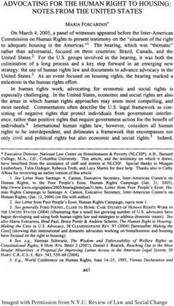 ADVOCATING FOR THE HUMAN RIGHT TO HOUSING: NOTES FROM THE UNITED STATES - NYU Review of ...
