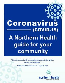 Coronavirus A Northern Health (COVID-19) guide for your community - This document will be updated as new information