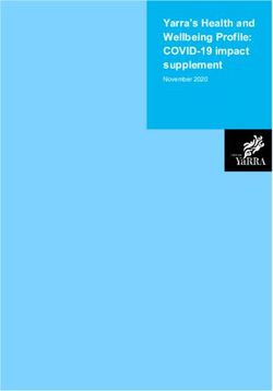 Yarra's Health and Wellbeing Profile: COVID-19 impact supplement - November 2020 - Yarra City Council
