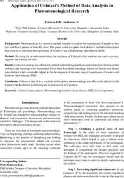Application of Colaizzi's Method of Data Analysis in Phenomenological Research