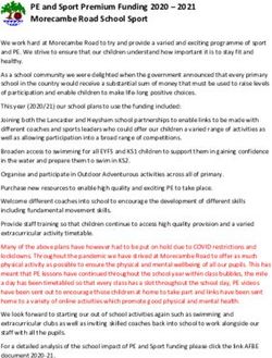 PE and Sport Premium Funding 2020 - 2021 Morecambe Road School Sport