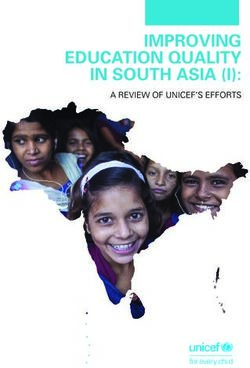 IMPROVING EDUCATION QUALITY IN SOUTH ASIA (I): A REVIEW OF UNICEF'S EFFORTS