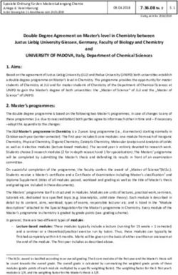Double Degree Agreement on Master's level in Chemistry between Justus Liebig University Giessen, Germany, Faculty of Biology and Chemistry ...