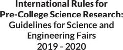 International Rules for Pre-College Science Research: Guidelines for Science and Engineering Fairs 2019 2020