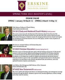 SPRING TERM 2022 (MASTER'S LEVEL) - SPRING 1: January 18-March 12 - SPRING 2: March 14-May 12 - Erskine Seminary