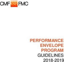 PERFORMANCE ENVELOPE PROGRAM GUIDELINES 2018-2019