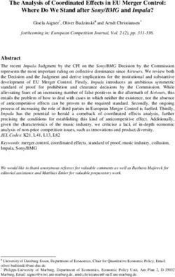 The Analysis of Coordinated Effects in EU Merger Control: Where Do We Stand after Sony/BMG and Impala?