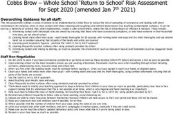 Cobbs Brow - Whole School 'Return to School' Risk Assessment for Sept 2020 (amended Jan 7th 2021) - Cobbs Brow Primary School