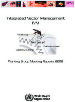 IVM Integrated Vector Management Working Group Meeting Reports