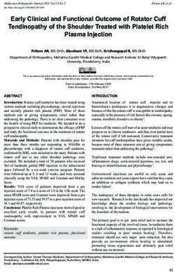 Early Clinical and Functional Outcome of Rotator Cuff Tendinopathy of the Shoulder Treated with Platelet Rich Plasma Injection