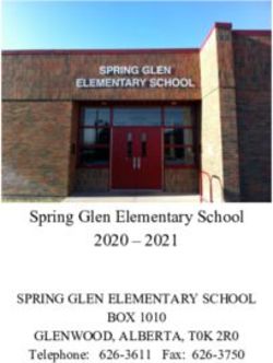 Spring Glen Elementary School 2020 2021 - SPRING GLEN ELEMENTARY SCHOOL BOX 1010 GLENWOOD, ALBERTA, T0K 2R0 Telephone: 626-3611 Fax: 626-3750