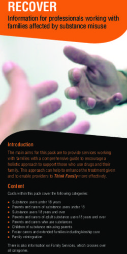 RECOVER Information for professionals working with families affected by substance misuse