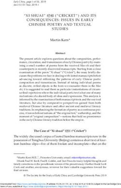 CONSEQUENCES: ISSUES IN EARLY CHINESE POETRY AND TEXTUAL STUDIES - Princeton University