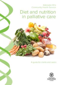 Diet and nutrition in palliative care - Adelaide HIlls Community Health Service - A guide for clients and carers