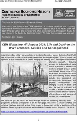 CENTRE FOR ECONOMIC HISTORY - RESEARCH SCHOOL OF ECONOMICS JULY 2021, ISSUE 35