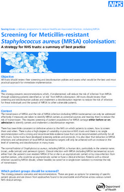 Screening for Meticillin-resistant Staphylococcus aureus (MRSA) colonisation
