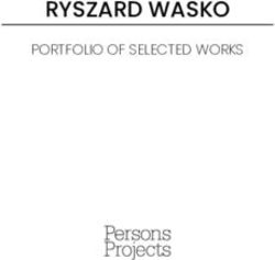 RYSZARD WASKO PORTFOLIO OF SELECTED WORKS - Persons Projects