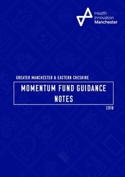 MOMENTUM FUND GUIDANCE - greater manchester & eastern cheshire NOTES - Health Innovation Manchester