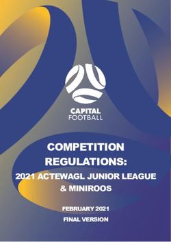COMPETITION REGULATIONS: 2021 ACTEWAGL JUNIOR LEAGUE & MINIROOS FEBRUARY 2021 FINAL VERSION