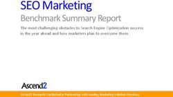 SEO Marketing Benchmark Summary Report