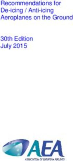 Recommendations for De-icing / Anti-icing Aeroplanes on the Ground 30th Edition July 2015