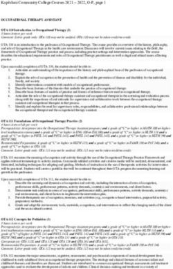 OCCUPATIONAL THERAPY ASSISTANT - Kapi'olani Community College Courses 2021 - 2022, O-P, page 1 - Kapi'olani ...