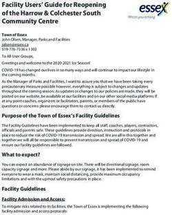 Facility Users' Guide for Reopening of the Harrow & Colchester South Community Centre