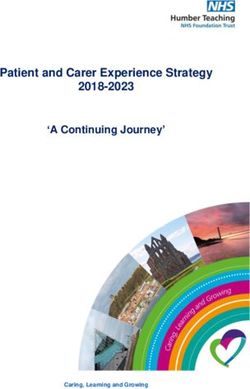 Patient and Carer Experience Strategy 2018-2023 'A Continuing Journey' - Humber NHS ...