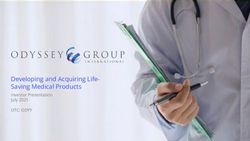 Developing and Acquiring Life-Saving Medical Products - Investor Presentation July 2021 OTC: ODYY