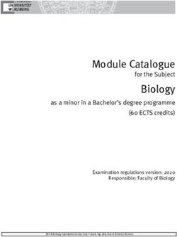 Module Catalogue for the Subject - Examination regulations version: 2020 Responsible: Faculty of Biology