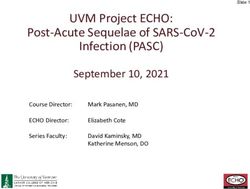 UVM PROJECT ECHO: POST-ACUTE SEQUELAE OF SARS-COV-2 INFECTION (PASC) - SEPTEMBER 10, 2021